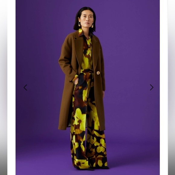 Beatrice B- NWT Neon Blurred Floral Silk Wide Leg Trousers - Picture 5 of 9